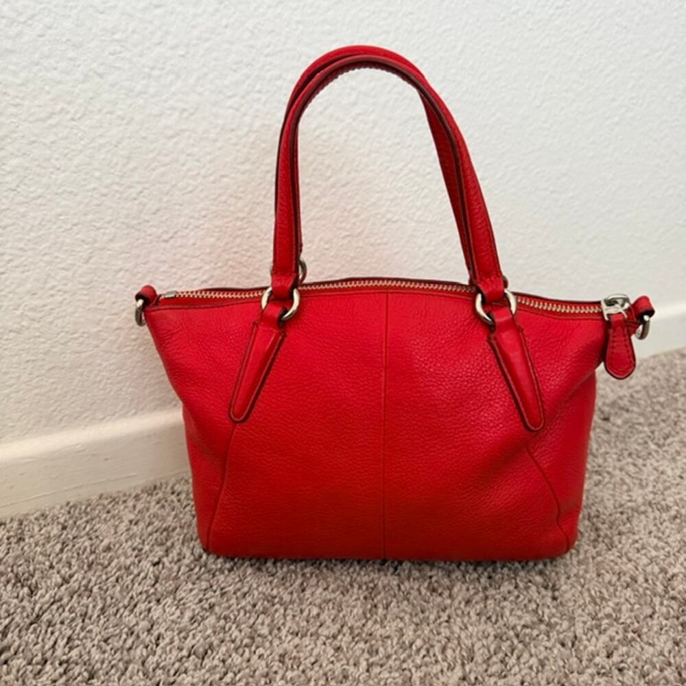 Coach Red Crossbody Kelsey Bag F57563 Coach Wallet Non-Coach Zebra Strap - Picture 4 of 16